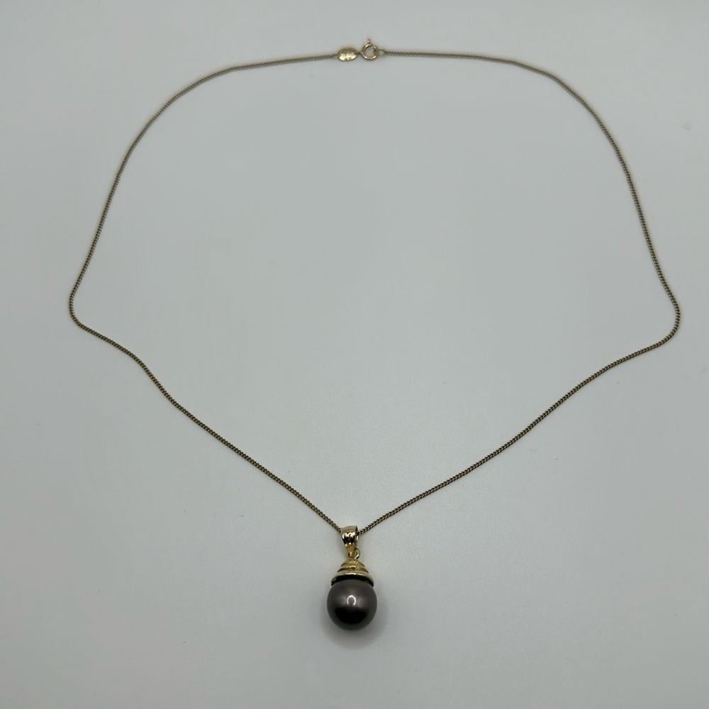 14k real solid gold necklace real pearl